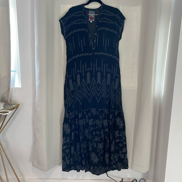 JOHNNY WAS Aria Paityn Embroidered Maxi Dress Black sz XS - Picture 1 of 6